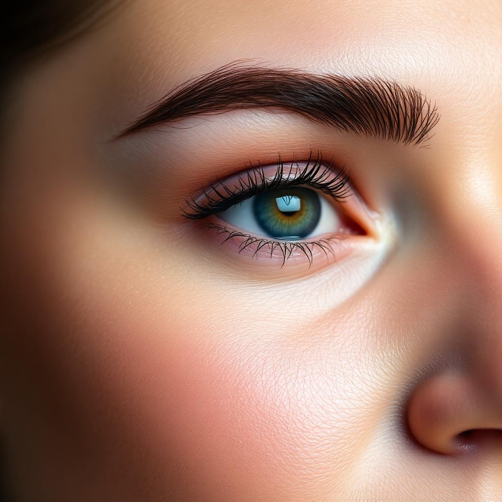 Close-up of a freshly shaped brow